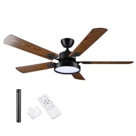 52 Inch 5 blades Ceiling Fan With Dimmable LED Light And Remote Control