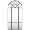 Wall Mirror Black 19.7"x39.4" Arch Iron