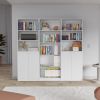 Salina 3 Piece Living Room Set with 3 Bookcases, White